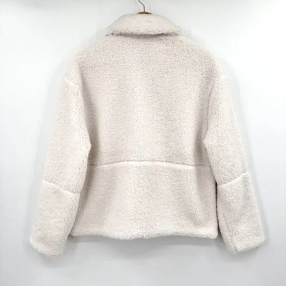 Vuori Lou Full Zip Jacket White Marshmallow Color Cozy Chic Fleece Sherpa M NEW - Picture 6 of 15